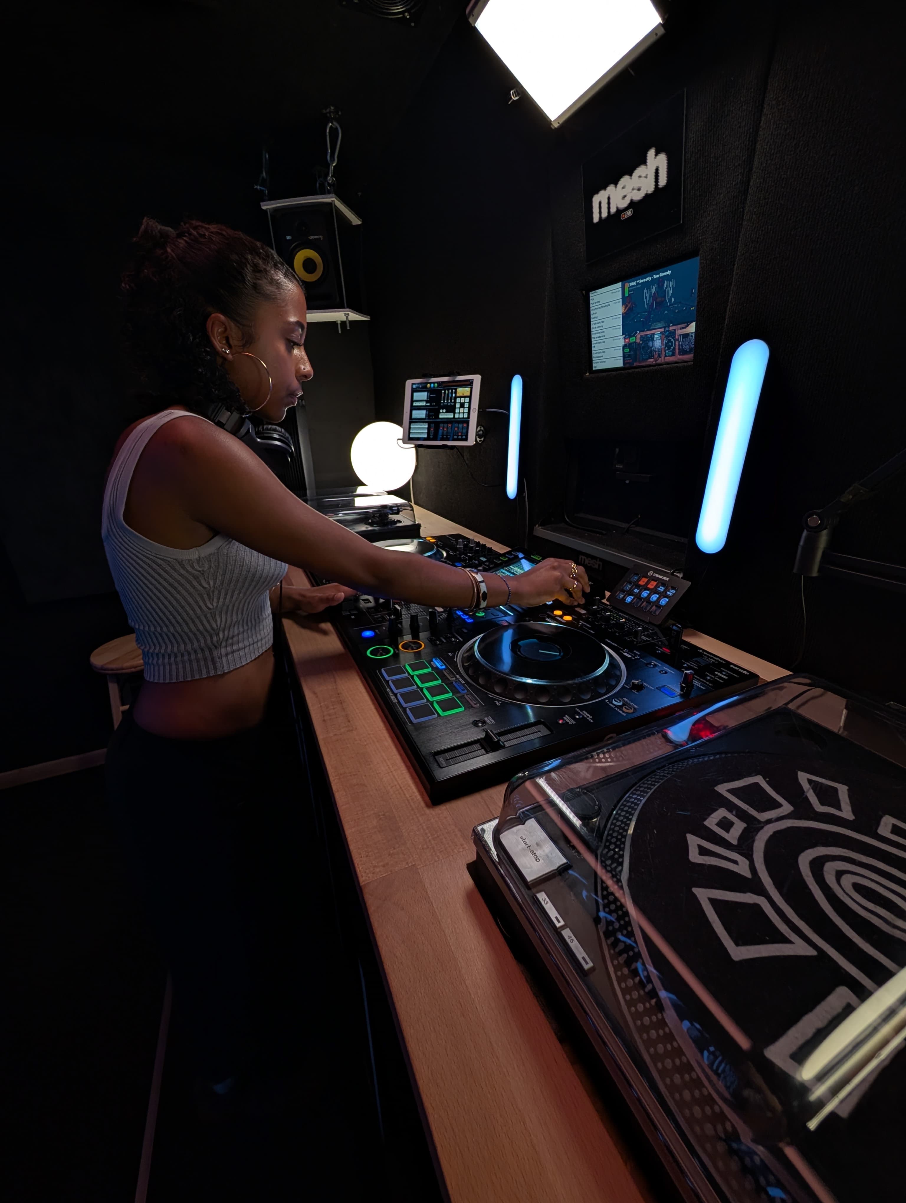 DJ performing in the studio